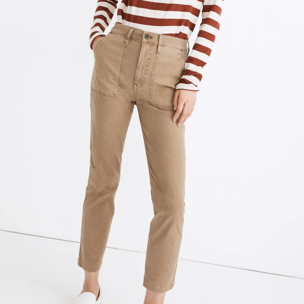 Madewell Stovepipe Fatigue Pants: TENCEL™ Lyocell - Ashen Birch - Size 24